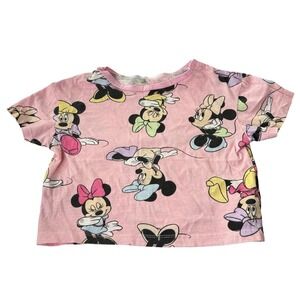 Disney Baby Minnie Mouse Pink All Over Print Graphic T Shirt 24 Months Toddler